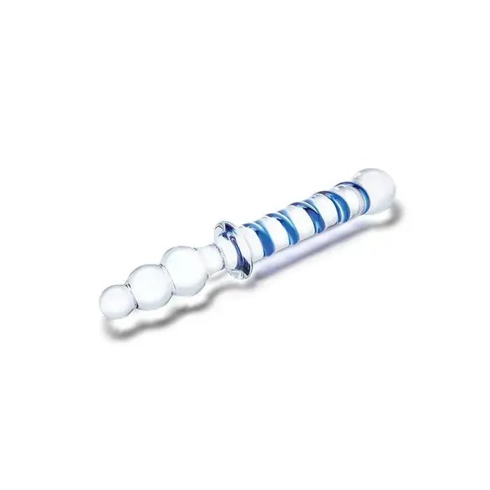10" Twister Dual Ended Beaded Glass Dildo Glas