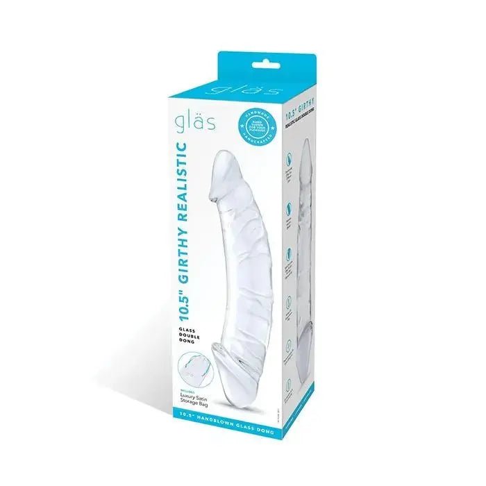 10.5" Realistic Girthy Glass Dildo Glas