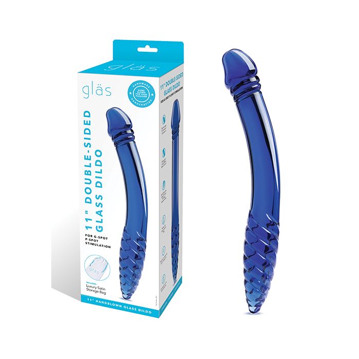 11" Double Headed Dildo G-Spot & P-Spot Stimulation - Glass Dildo Glas