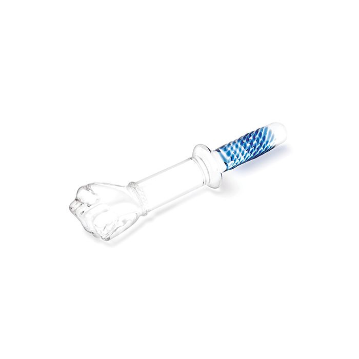 11" Fist Glass Double Headed Dildo with Handle Grip Glas