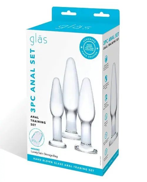 3 pc Glass Butt Plug Training Kit