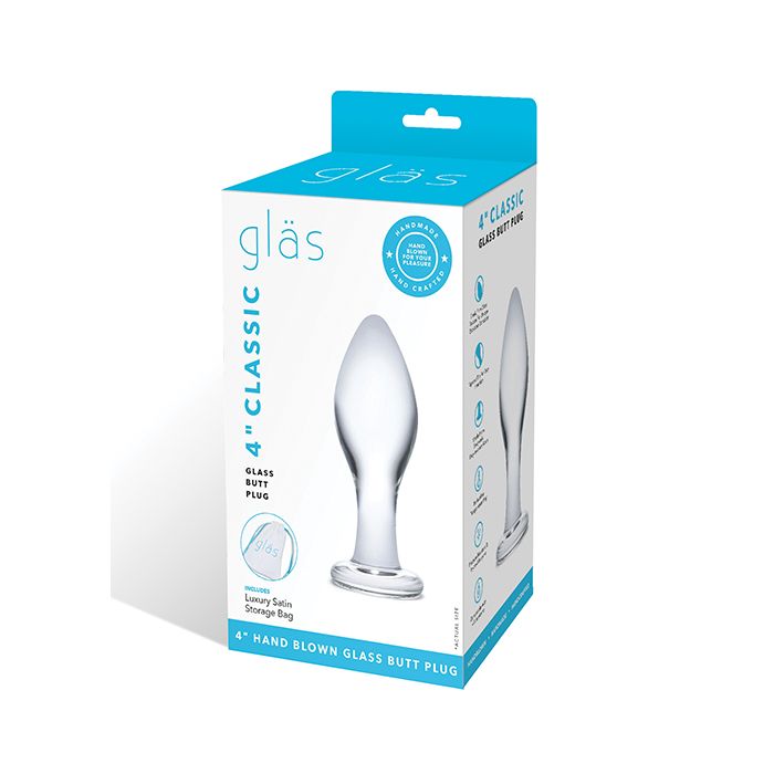 4" Classic Glass Butt Plug Glas