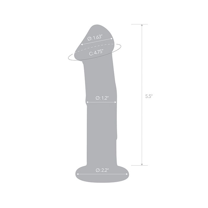 6" Glass Dildo with Veins & Flat Base - Realistic Glass Dildo Glas