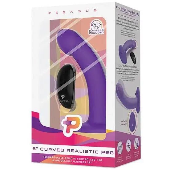 6" Rechargeable Curved Dildo With Adjustable Strapon & Remote Infantar