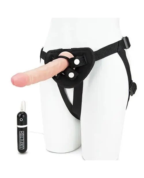 6.5" Realistic Vibrating Dildo with Strap On Harness Set LUX Fetish