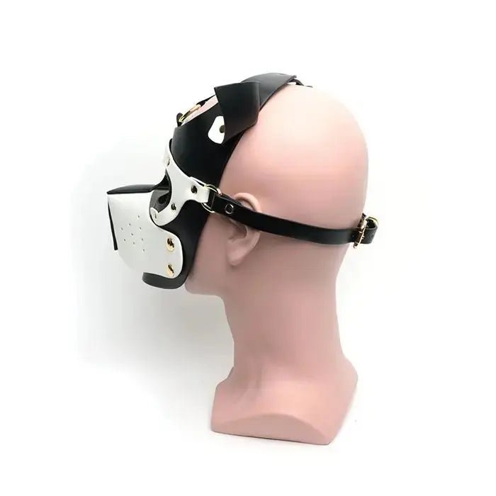 665 Bondage Pup Hood - Black/White Dog Mask 665
