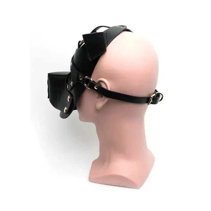 665 Bondage Pup Hood - Black/White Dog Mask 665