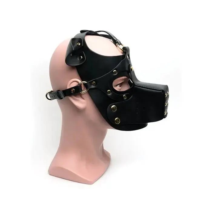 665 Bondage Pup Hood - Black/White Dog Mask 665