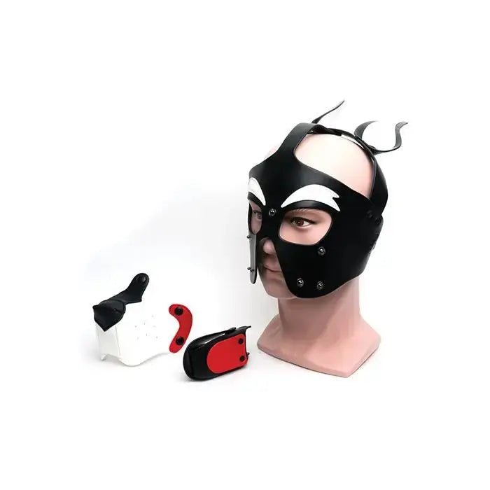 665 Playful Pup Hood - Black / Red/ White 665