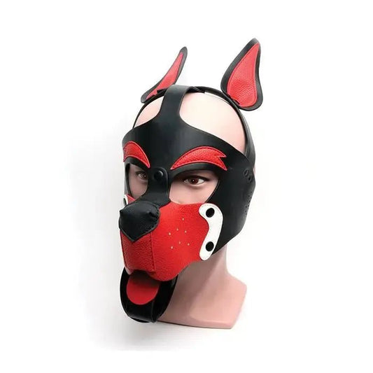 665 Playful Pup Hood - Black / Red/ White 665