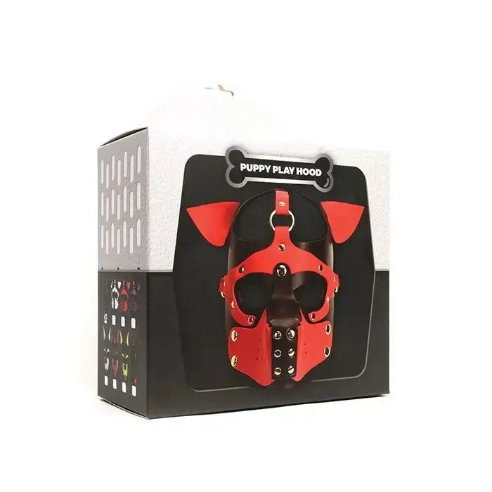 665 Playful Pup Hood - Black / Red/ White 665