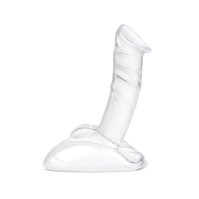 7.5" Rideable Standing Glass Dildo with Stability Base Glas