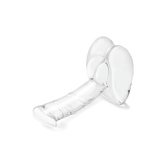 7.5" Rideable Standing Glass Dildo with Stability Base Glas