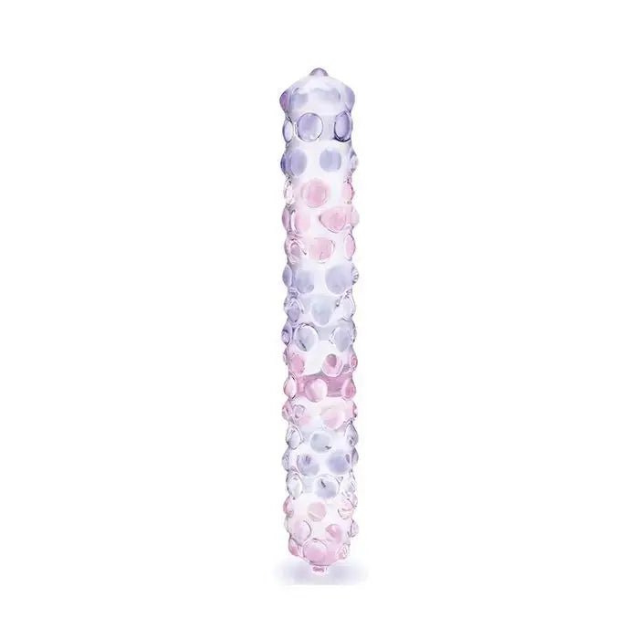 9" Purple Rose Nubby Glass Dildo Glas