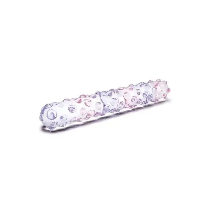 9" Purple Rose Nubby Glass Dildo Glas