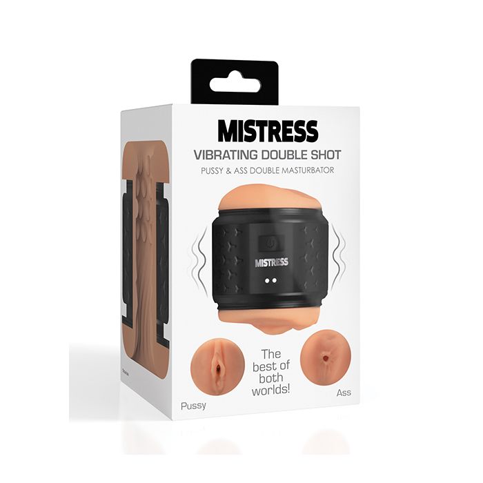 Vibrating Double Shot Pussy & Ass Masturbator Curve Novelties