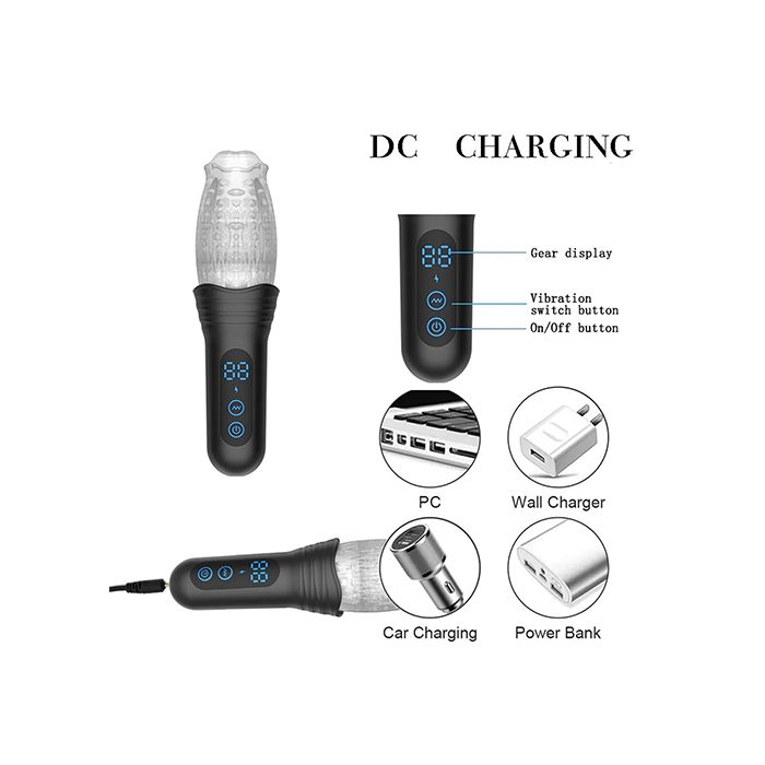 Thrusting Rotating & Vibrating Mechanical Pocket Pussy Male Rose