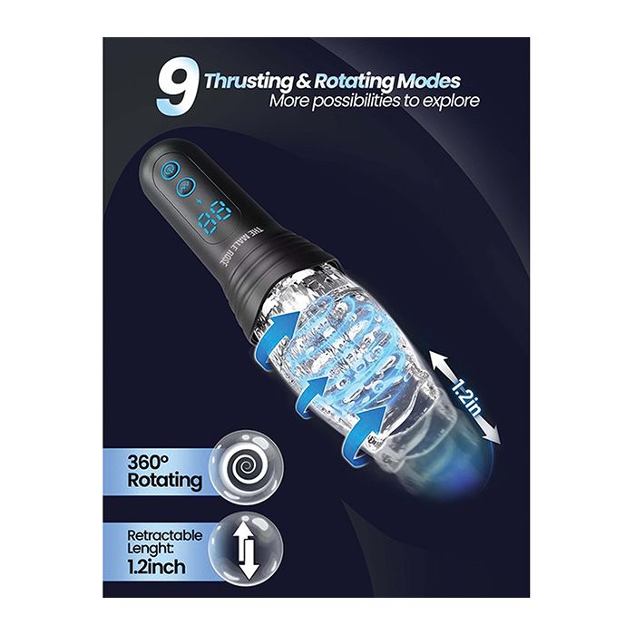 Thrusting Rotating & Vibrating Mechanical Pocket Pussy Male Rose