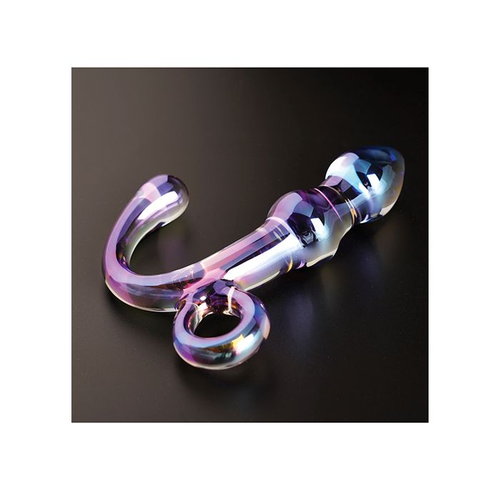 Cristal Orchid Pulse Glass Dildo with Removable Bullet Crystal