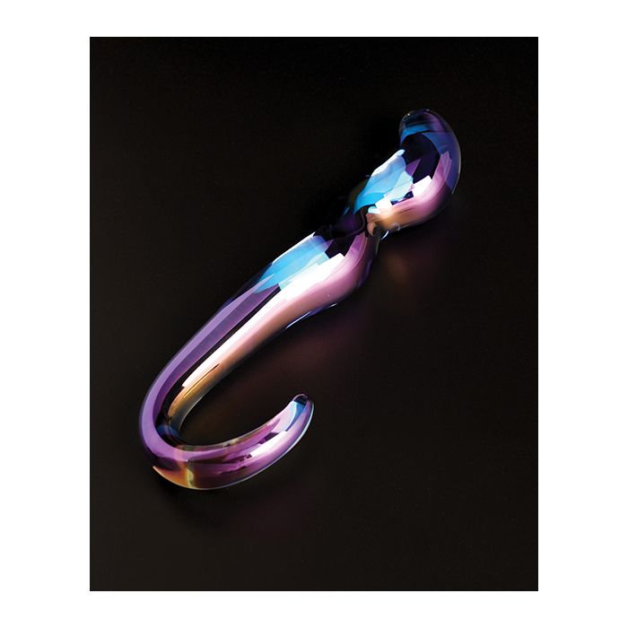 Blue Flame Curved Glass Dildo Cristal