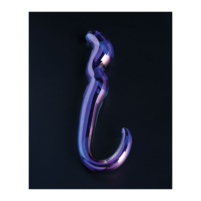 Blue Flame Curved Glass Dildo Cristal