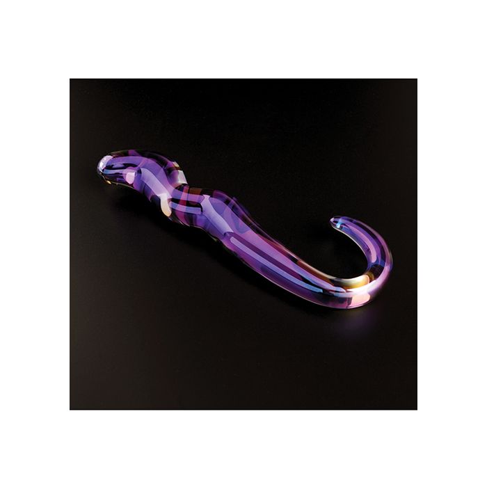 Blue Flame Curved Glass Dildo Cristal