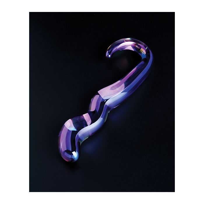Blue Flame Curved Glass Dildo Cristal