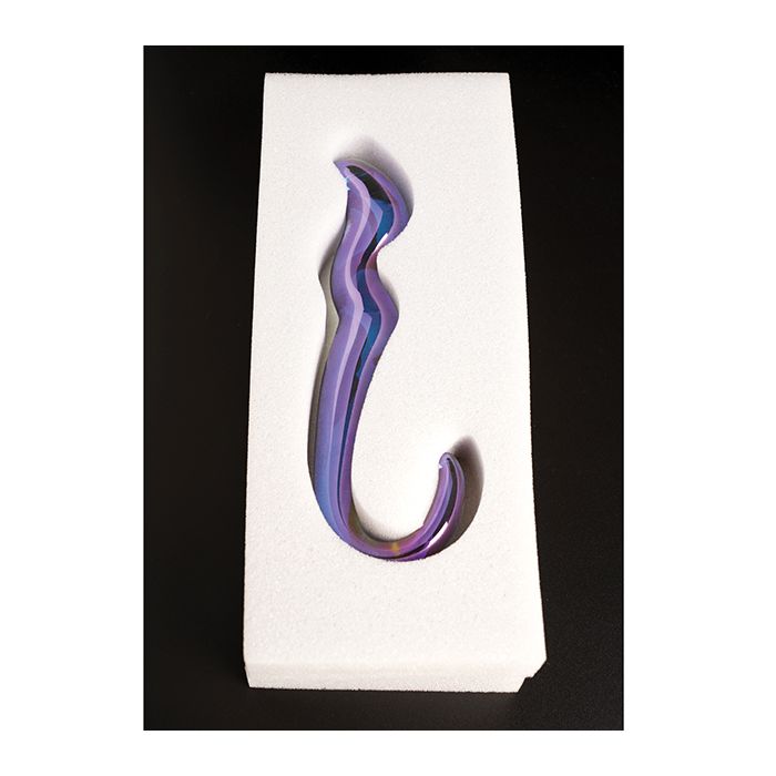 Blue Flame Curved Glass Dildo Cristal