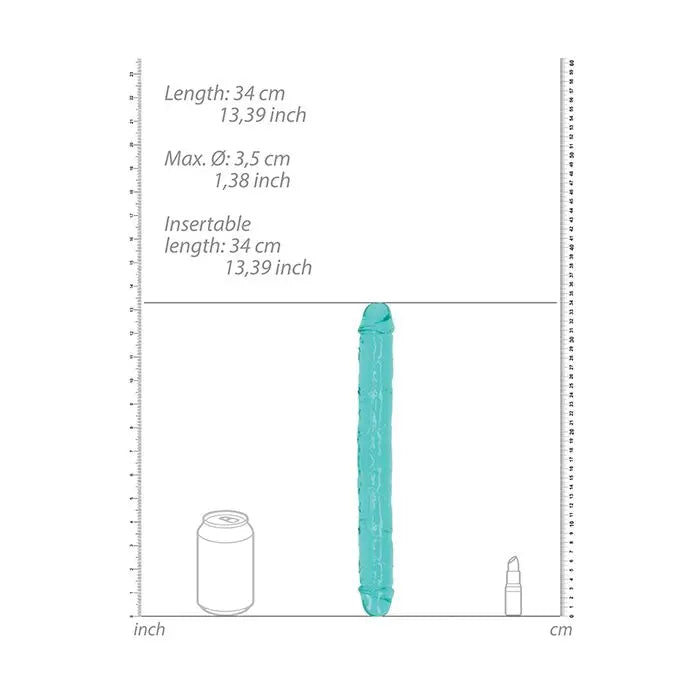Shots RealRock Crystal Clear 13" Double Headed Dildo RealRock
