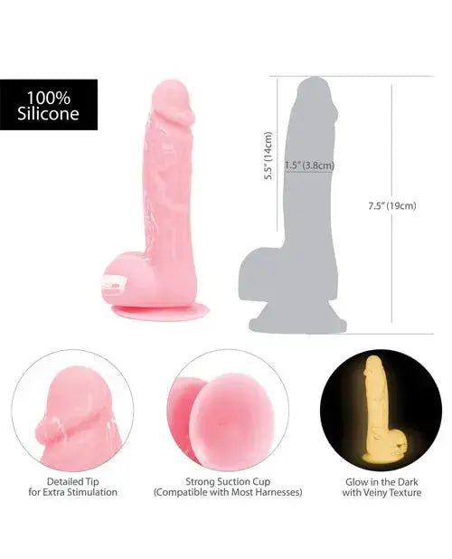 Addiction Brandon 7.5" Glow in the Dark Dildo Realistic Dildo B.M.S. Enterprises