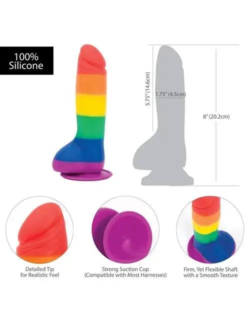 Addiction Justin 8" Rainbow Dildo - Realistic Dildo B.M.S. Enterprises