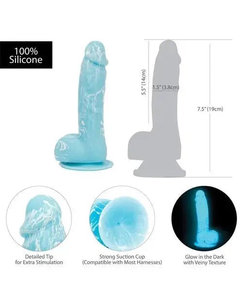 Addiction Luke 7.5" Glow in the Dark Dildo - Realistic Dildo B.M.S. Enterprises