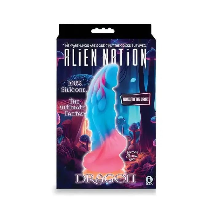 Alien Nation Glow Dragon Dildo - Glow In The Dark Dildo Alien Nation