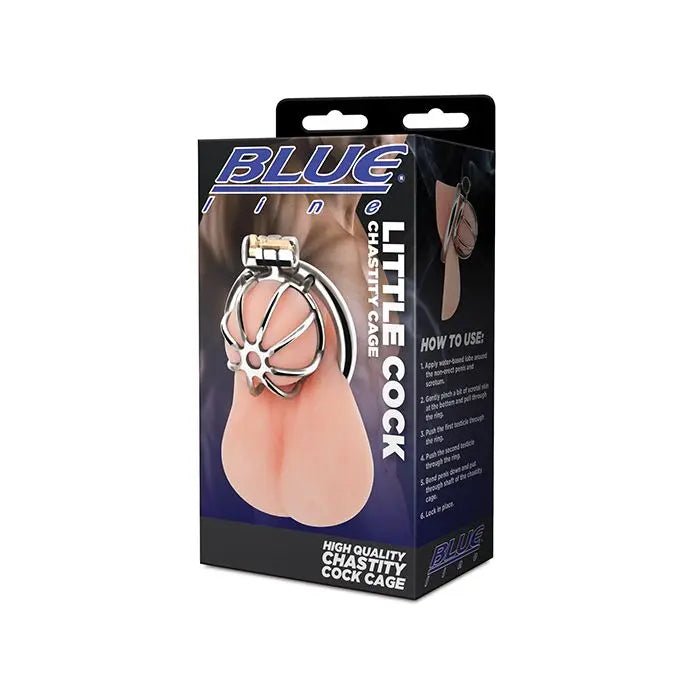 Blue Line Little Cock Chastity Cage Blue line