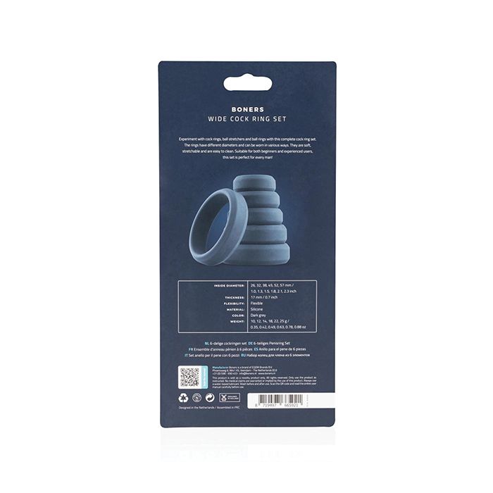 Boners 6 Pc Wide Cock Ring Set EDC