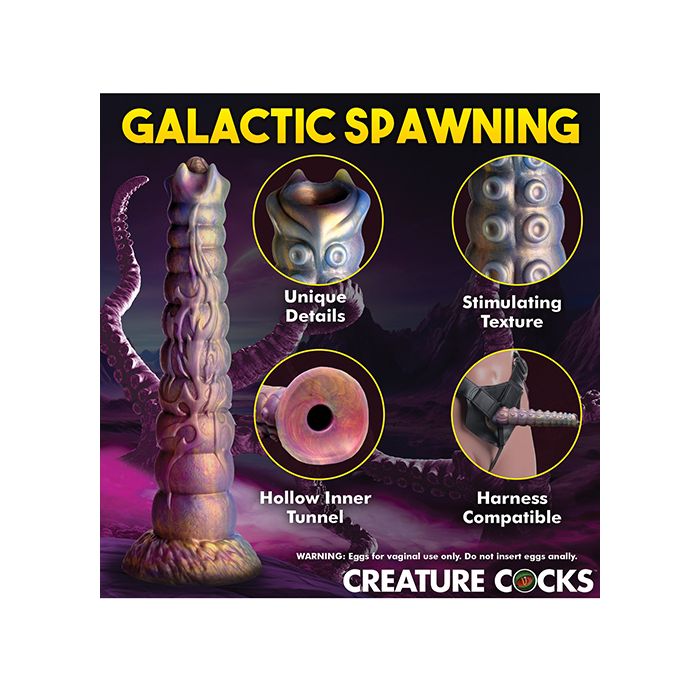 Deep Invader Tentacle Ovipositor Silicone Dildo with Eggs - Creature Dildo Creature Cocks