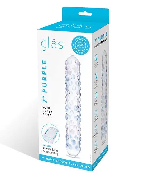 Glas Purple Rose Nubby Glass Dildo Glas