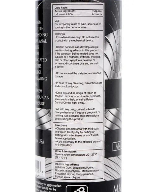 Master Series Ass Relax Desensitizing Lubricant - 4.25 oz XR Brands