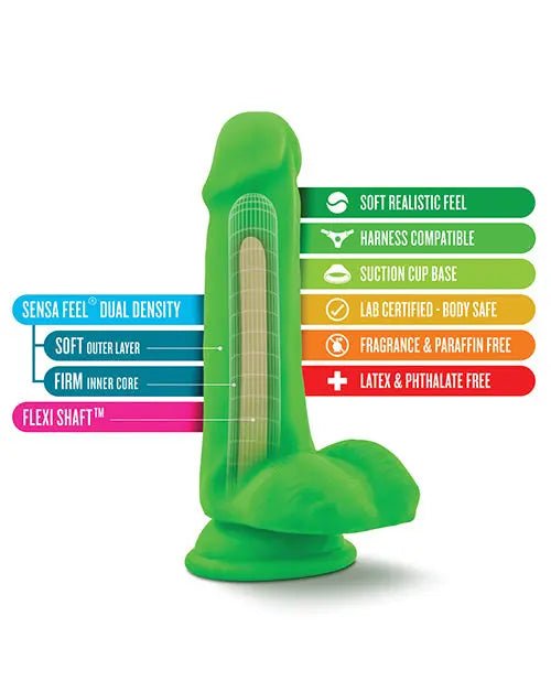 Neo 6" Dual Density Realistic Dildo with Balls Blush