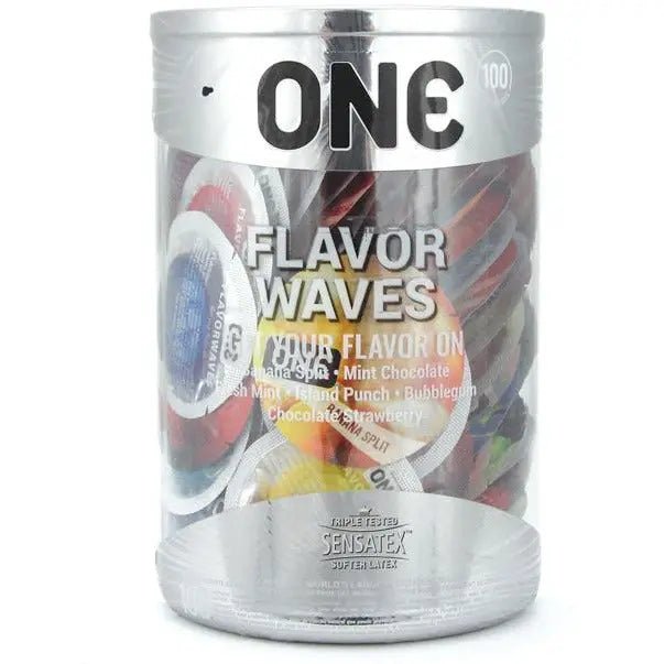 One Condoms Flavor Waves Display - Display of 100 One Condoms