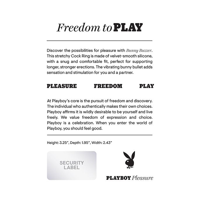 Playboy Pleasure Bunny Buzzer Vibrating Cock Ring Evolved