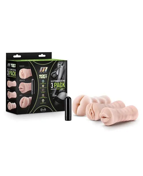Self Lubricating Vibrating Stroker Sleeve Kit - Pack of 3 Blush