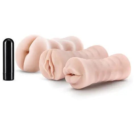Self Lubricating Vibrating Stroker Sleeve Kit - Pack of 3 Blush