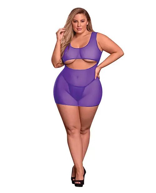 Sheer Mesh bodystocking Dress & Crotchless G-String SinSationes