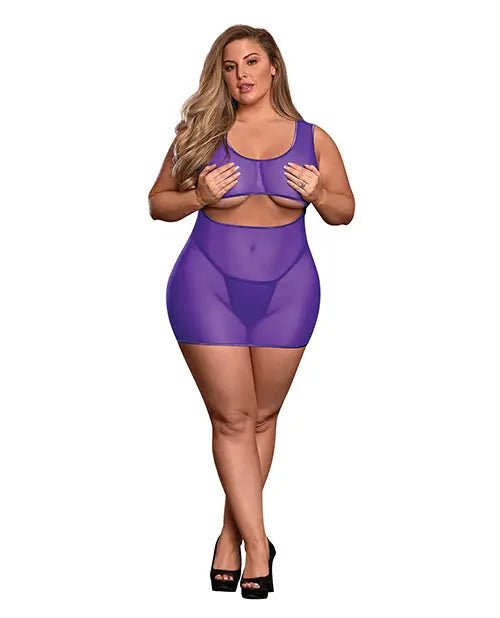 Sheer Mesh bodystocking Dress & Crotchless G-String SinSationes