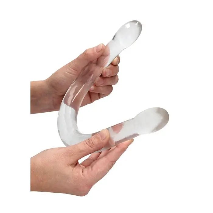 Shots RealRock Crystal Clear 17" Double Headed Dildo RealRock