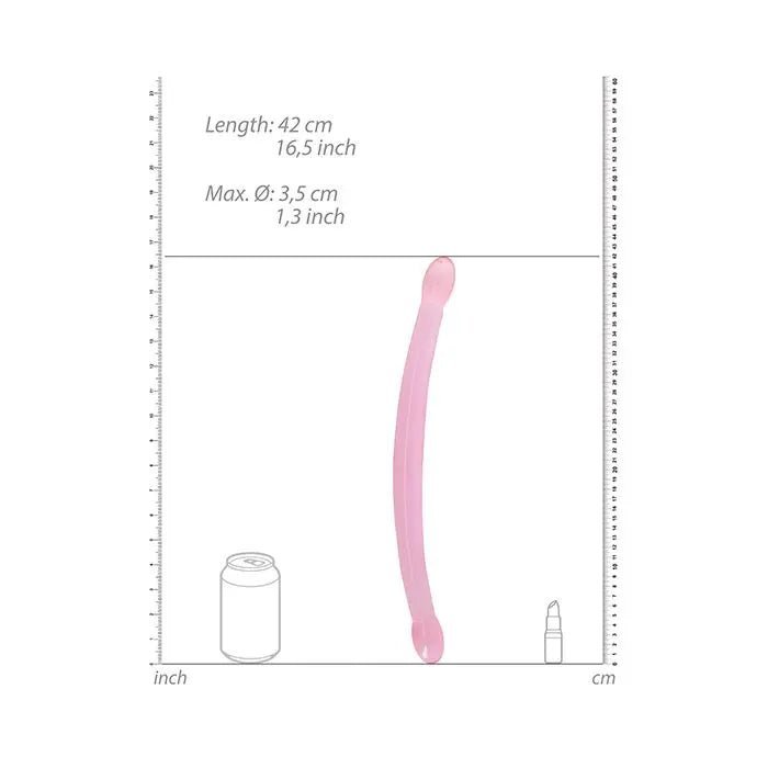 Shots RealRock Crystal Clear 17" Double Headed Dildo RealRock