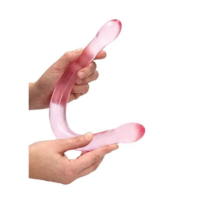 Shots RealRock Crystal Clear 17" Double Headed Dildo RealRock