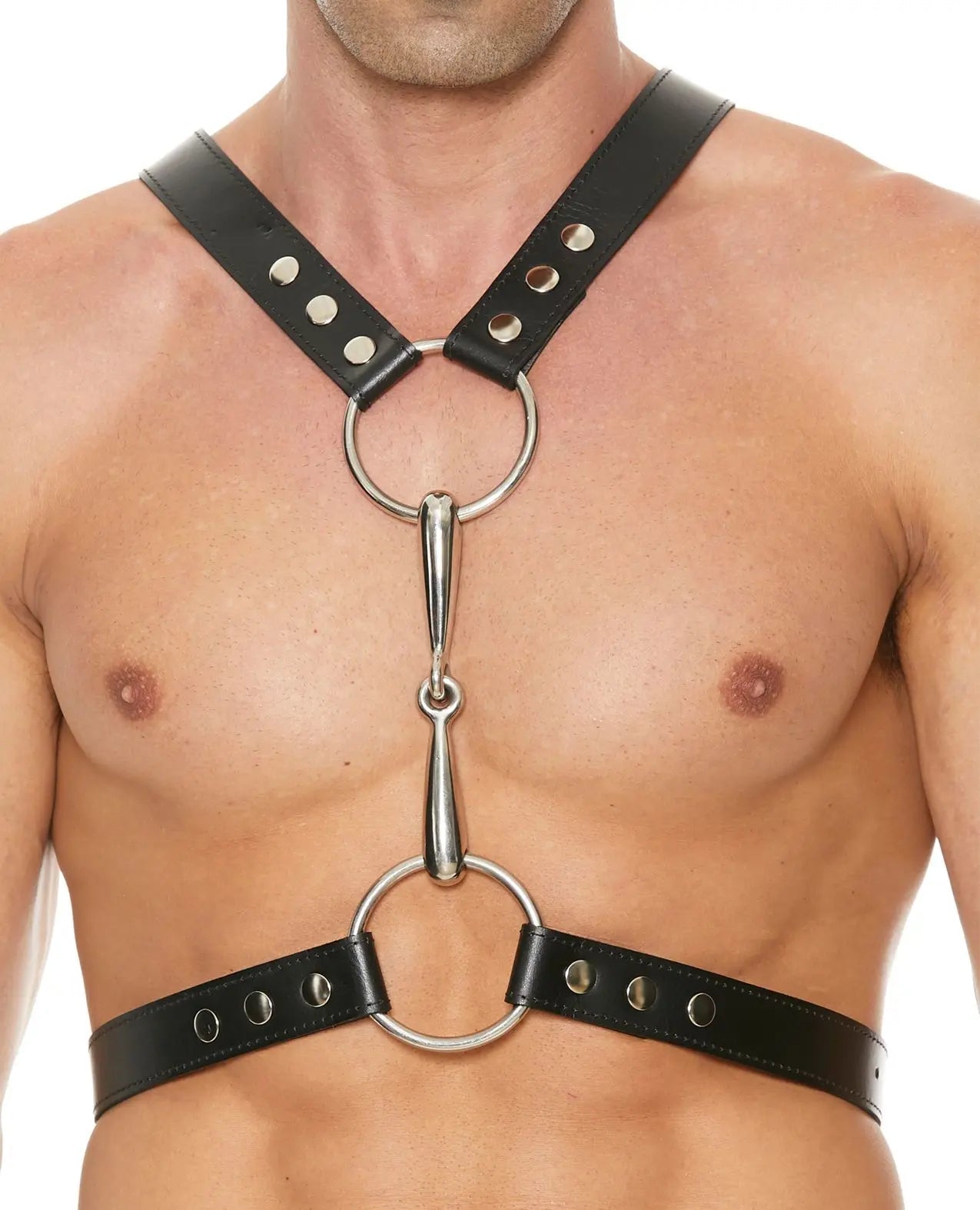 Shots Uomo Men's Harness with Metal Bit Shots