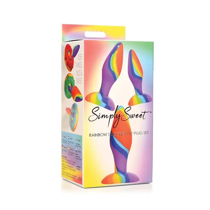 Simply Sweet Rainbow Silicone Butt Plug Set - Rainbow Butt Plugs Curve Toys